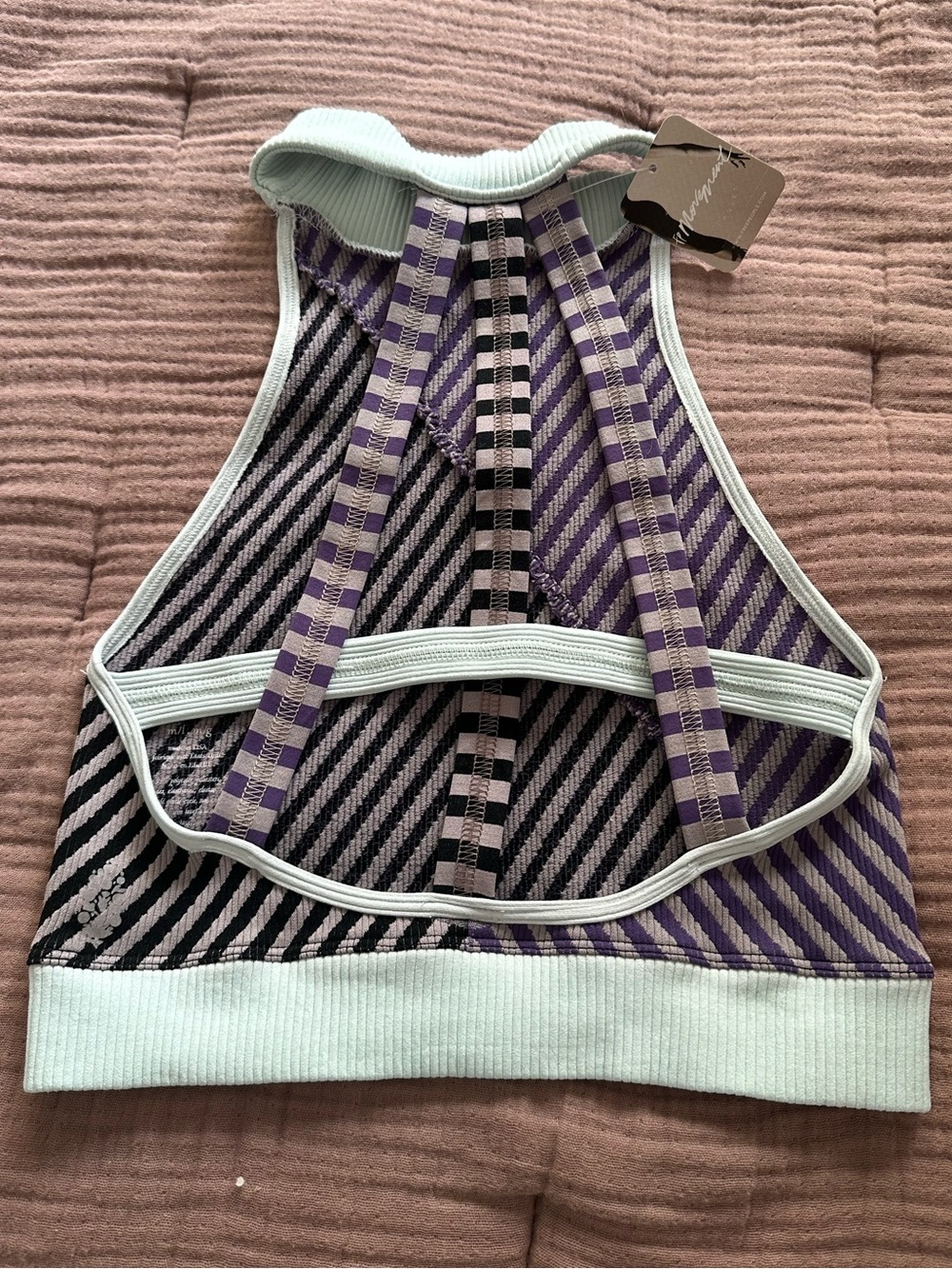 NWT Free People Movement Ribbed High Neck Sports Bra Aerial Combo M/L - Picture 5 of 7